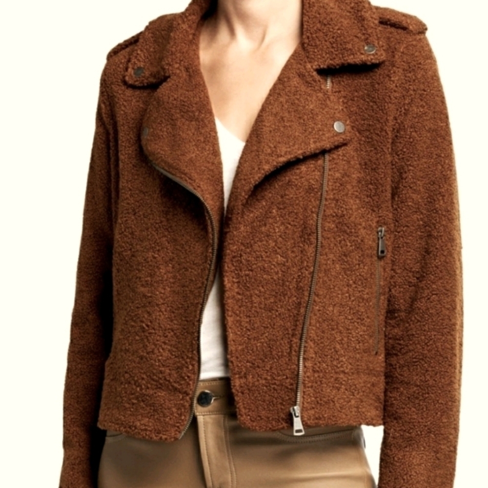 𝅺MAX EDITION Soft Teddy Moto Jacket! - Picture 2 of 4